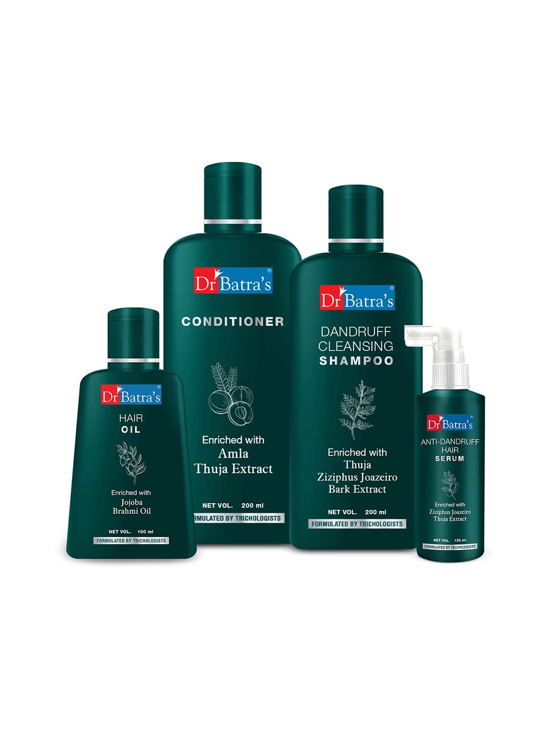 

Dr. Batras Anti Dandruff Hair Serum 125ml+Conditioner 200ml+Hair Oil 100ml+Shampoo 200ml, Multi