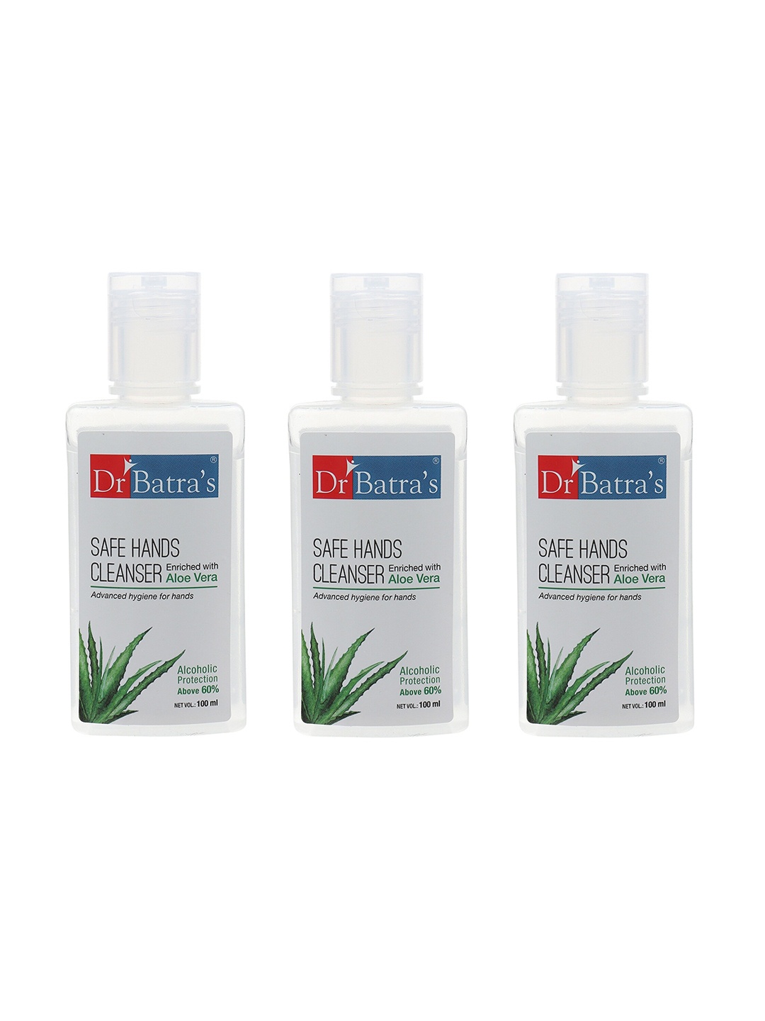 

Dr. Batras Set of 3 Safe Hands Cleanser with Aloe Vera, White