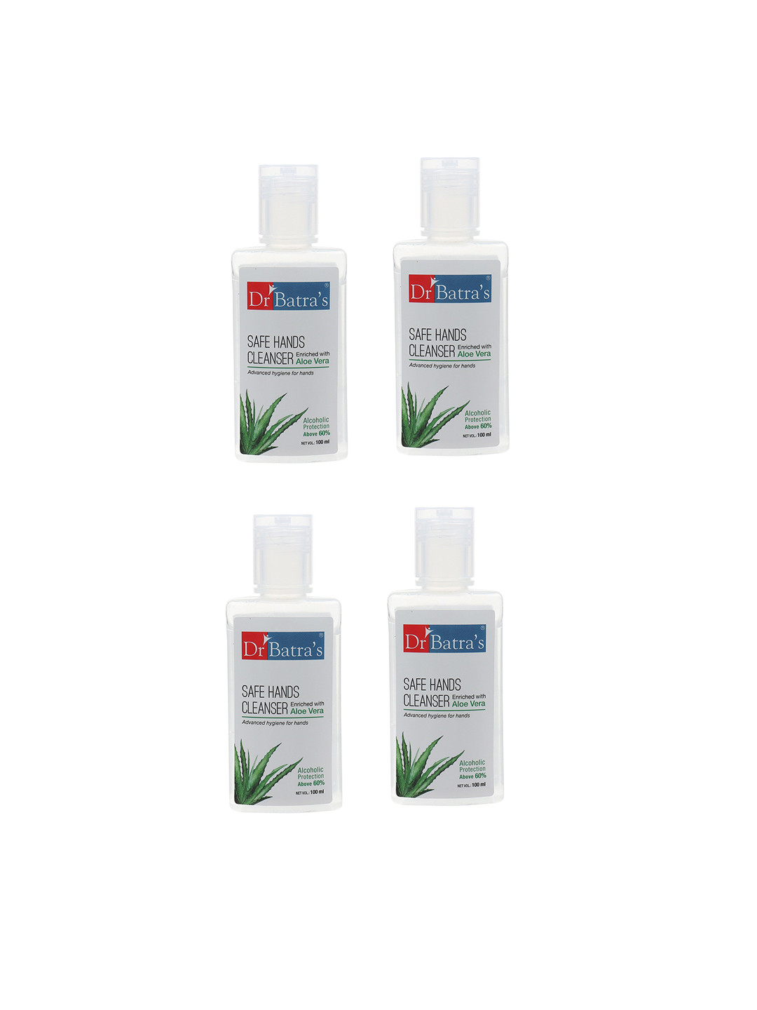 

Dr. Batras Set of 4 Safe Hands Cleanser with Aloe Vera, White