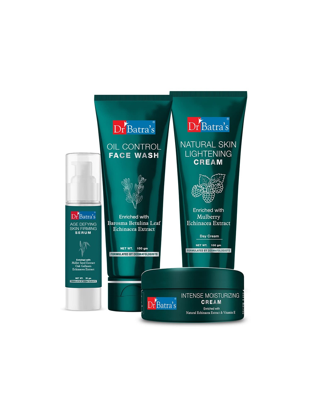 

Dr. Batras Age Defying Serum + Oil Control Face Wash + Skin Lightening Cream + Face Cream, Multi