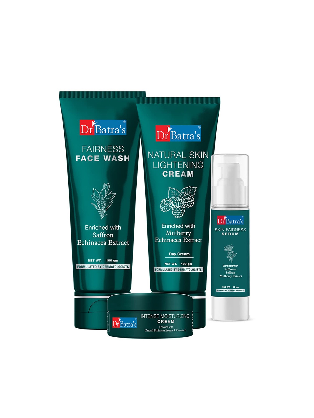 

Dr. Batras Skin Fairness Serum + Fairness Face Wash + Skin Lightening Cream + Face Cream, Multi