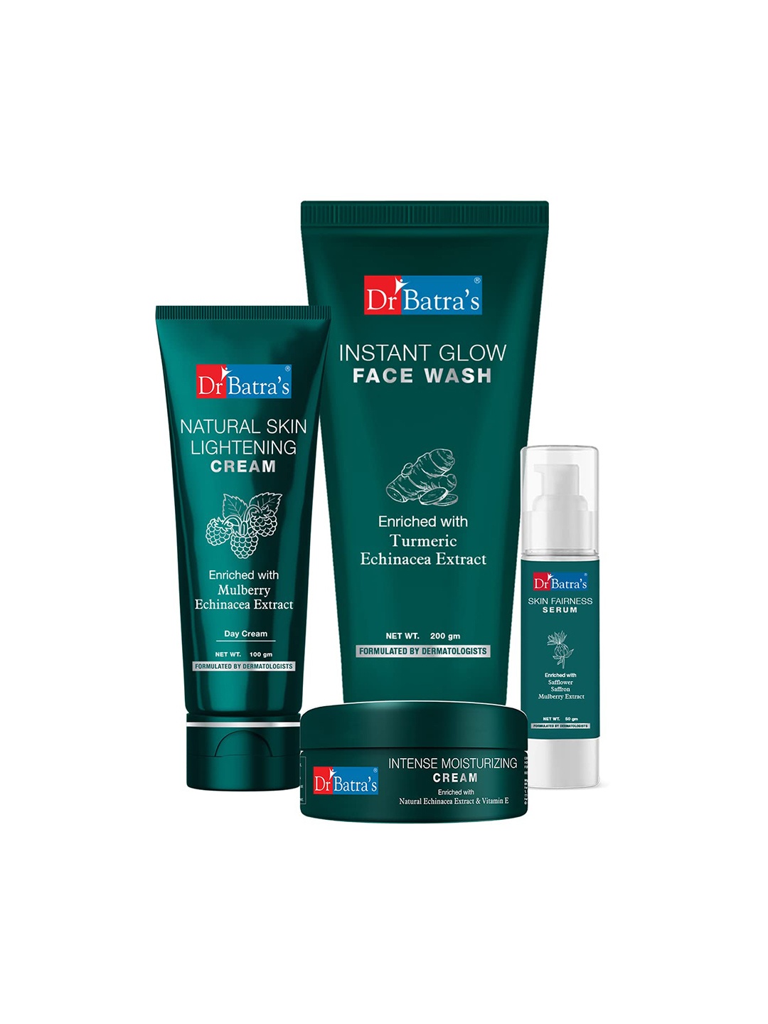 

Dr. Batras Skin Fairness Serum + Face Wash + Skin Lightening Cream + Moisturizing Cream, Multi