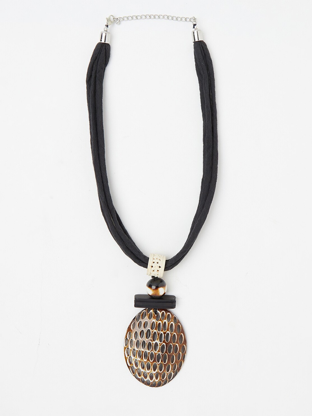 

Fabindia Women Black & Gold Metal Tribal Necklace
