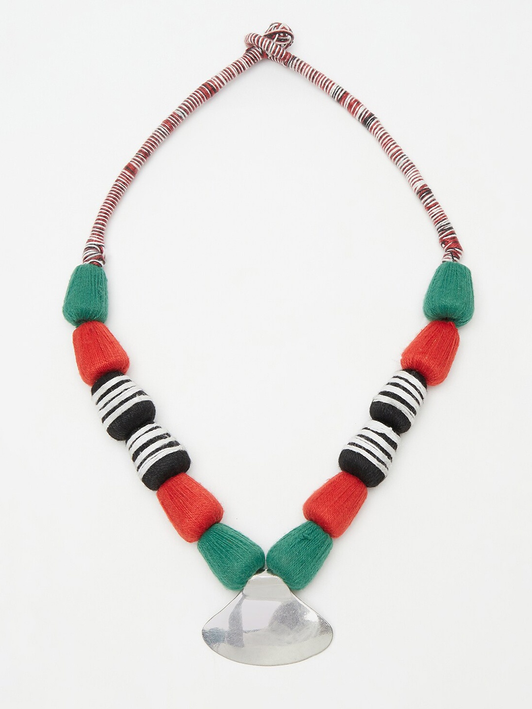 

Fabindia Women Multicoloured Metal Tribal Necklace, Black
