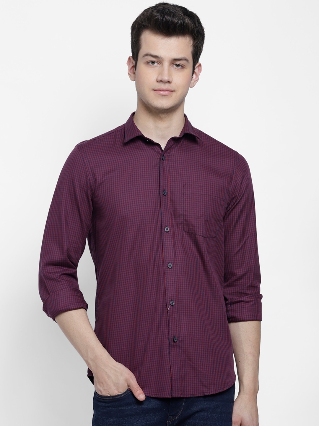 

cape canary Men Maroon Casual Shirt