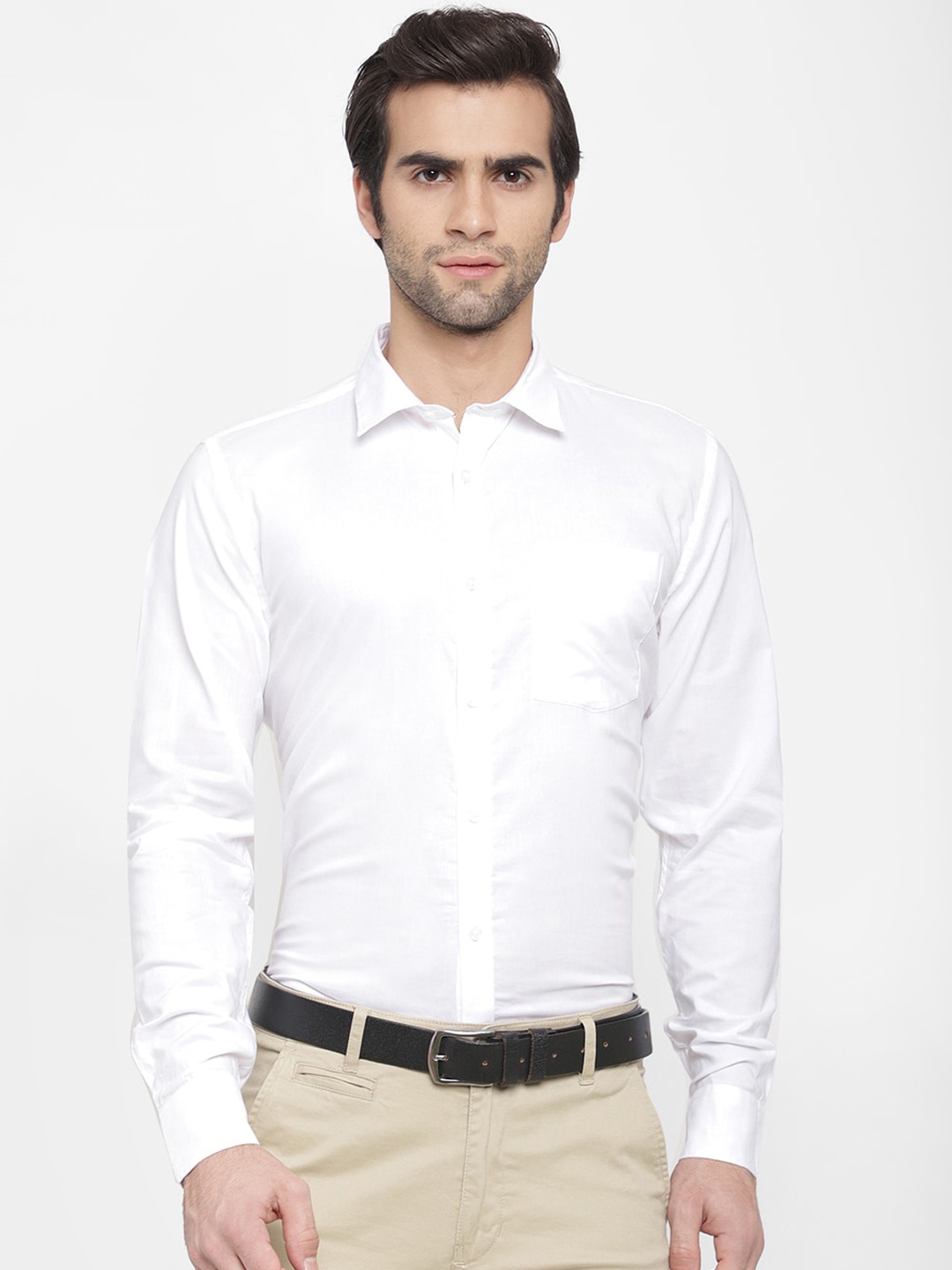 

cape canary Men White Opaque Casual Shirt