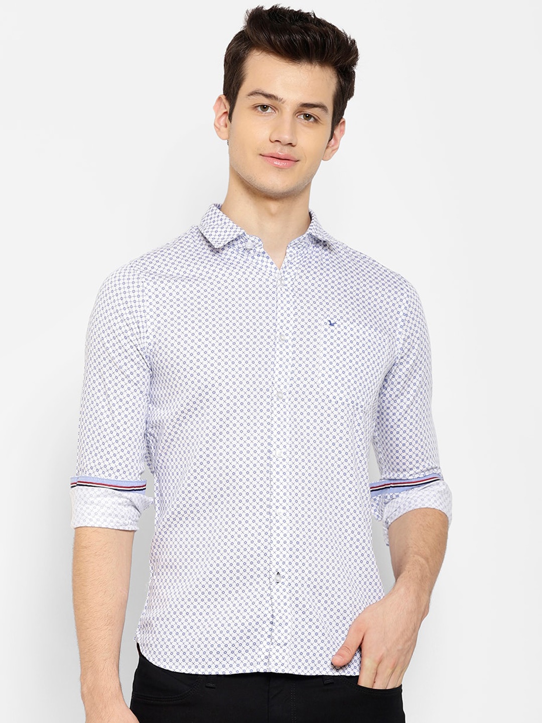 

cape canary Men White Printed Casual Shirt