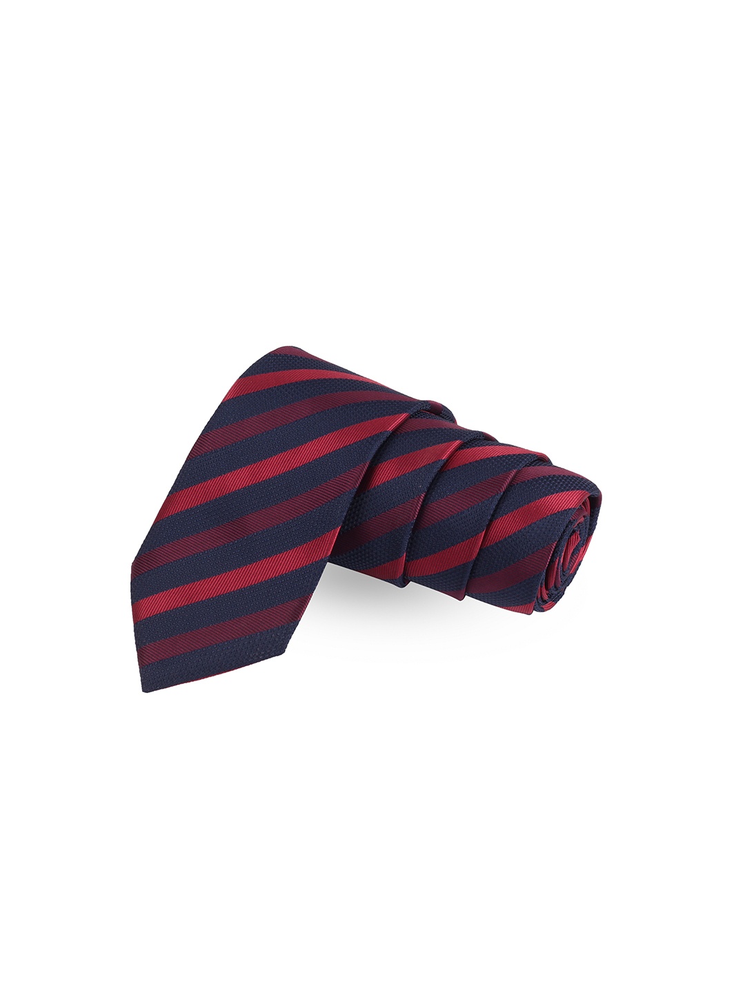 

PELUCHE Men Navy Blue & Red Gift Set of Neck Tie with Lapel Pin & Collar Strays