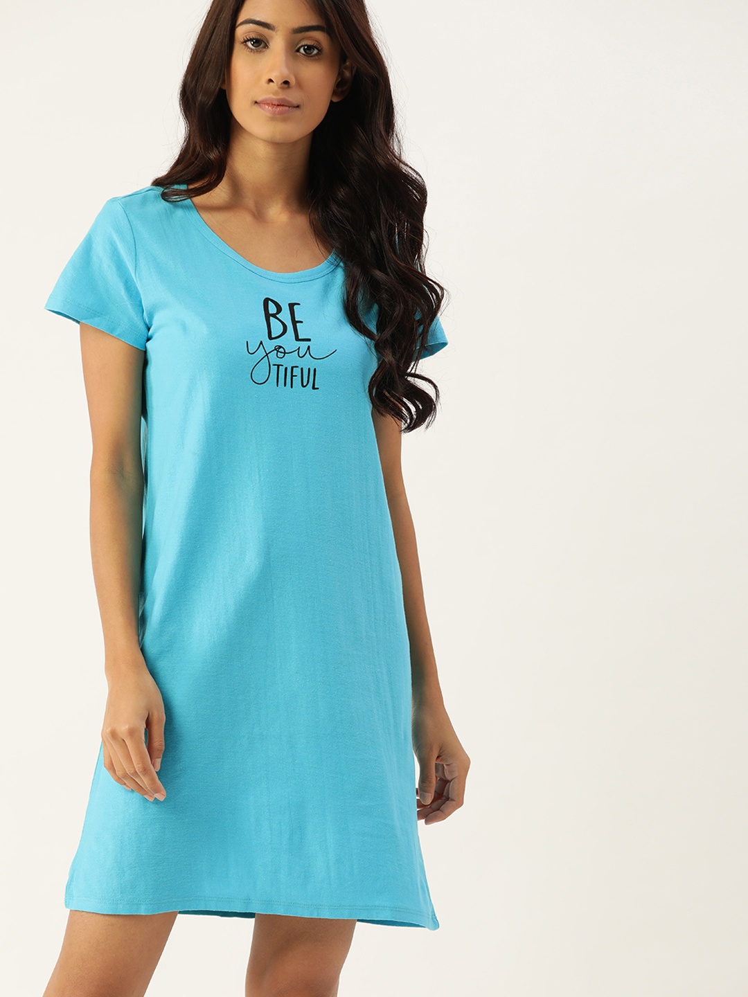 

ETC Blue Printed T-Shirt Nightdress