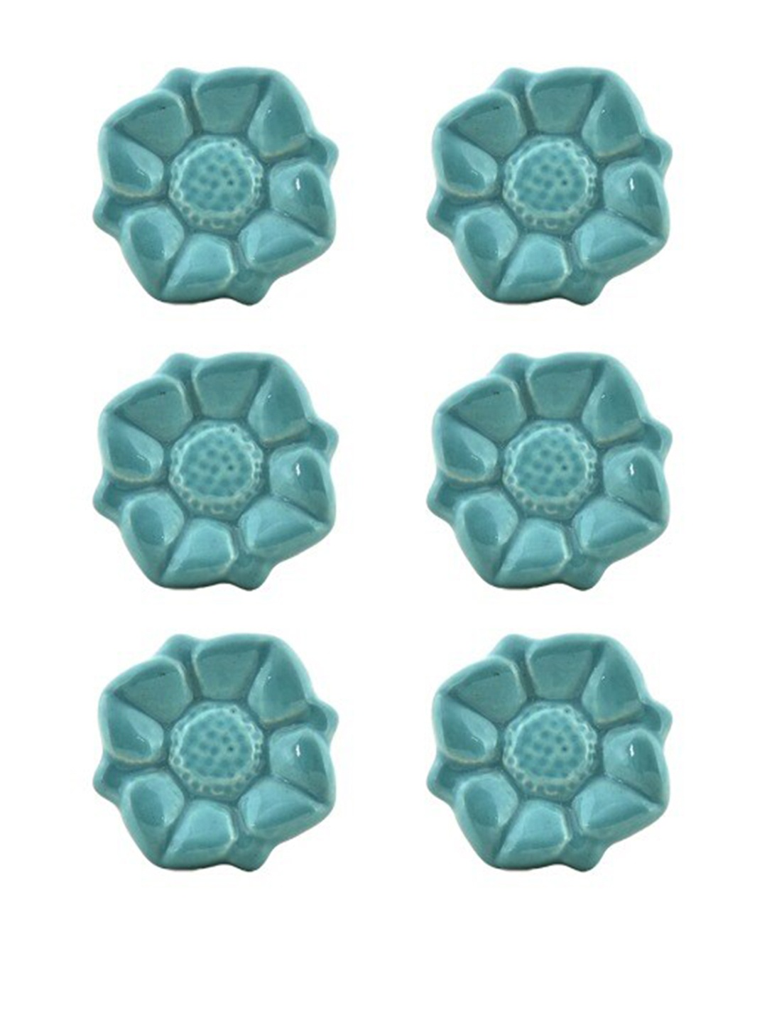 

The Decor Mart Set Of 6 Green Distress Brass Decorative Knobs