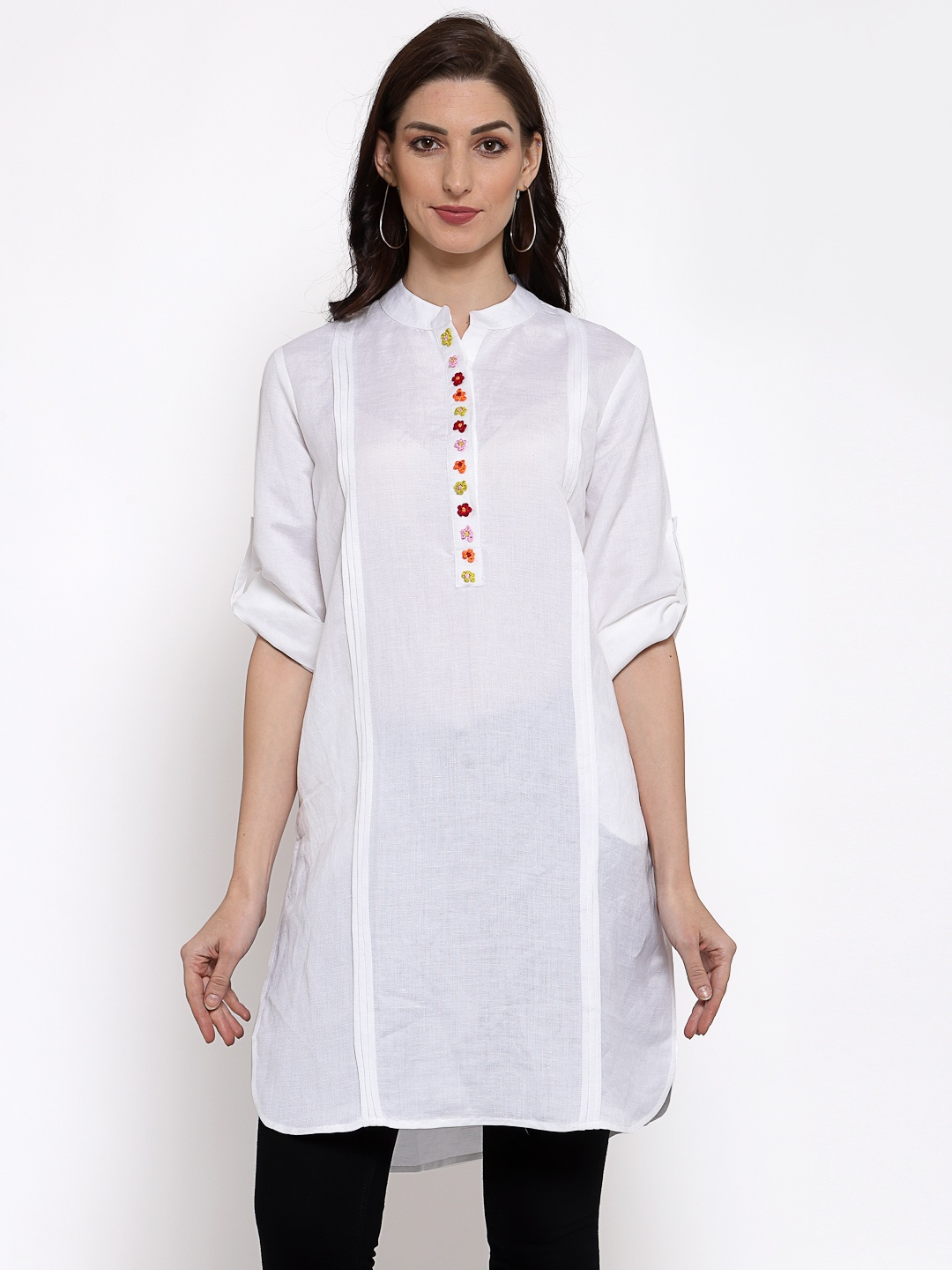 

DART STUDIO White Thread Work Linen Thread Work Kurti