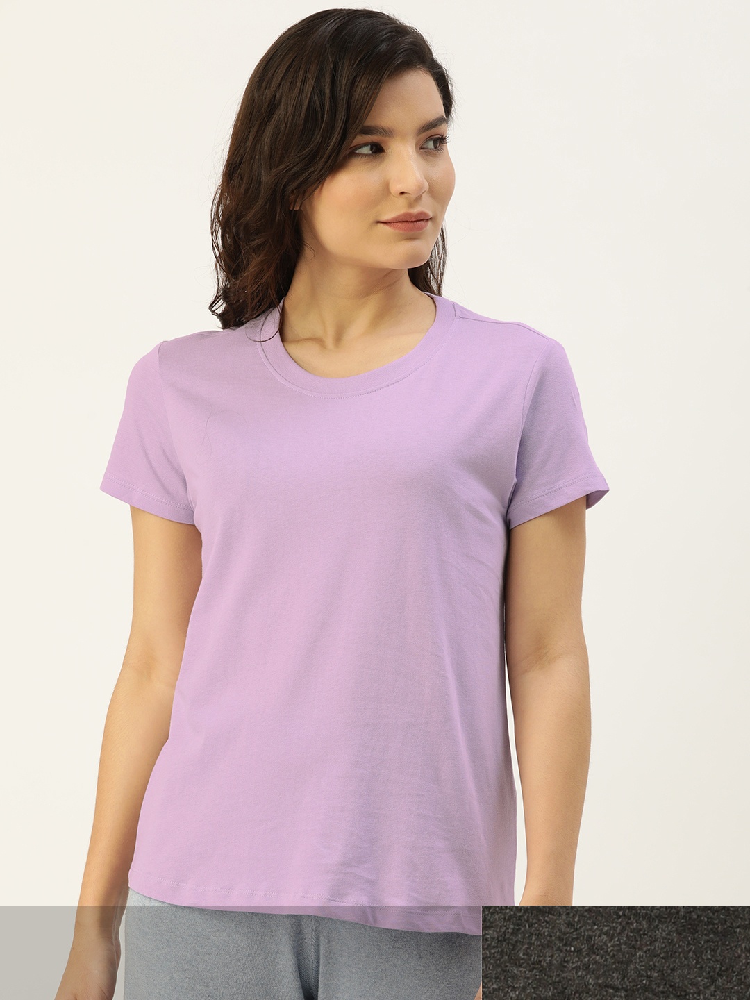 

ETC Women Set of 2 Solid Lounge T-shirt, Purple