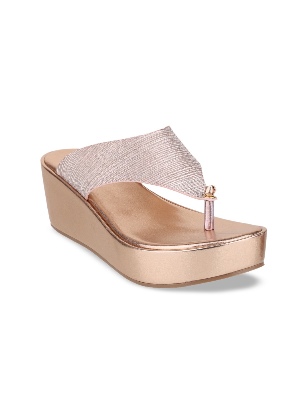 

Sherrif Shoes Rose Gold Wedge Sandals