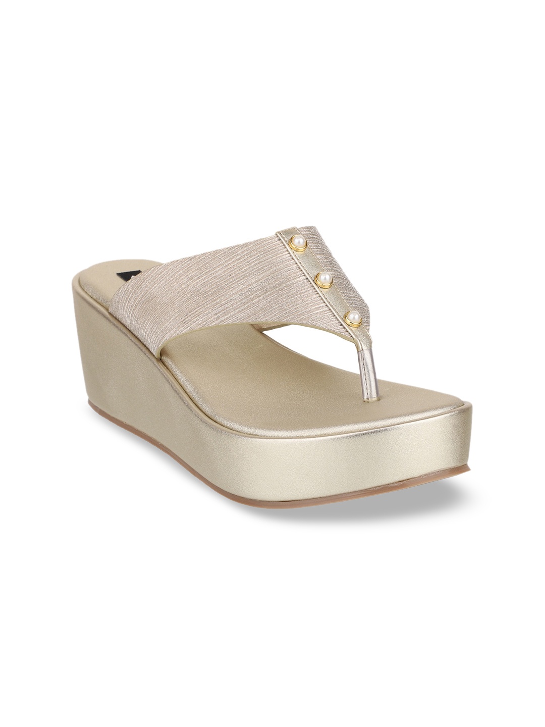 

Sherrif Shoes Gold-Toned Wedge Sandals