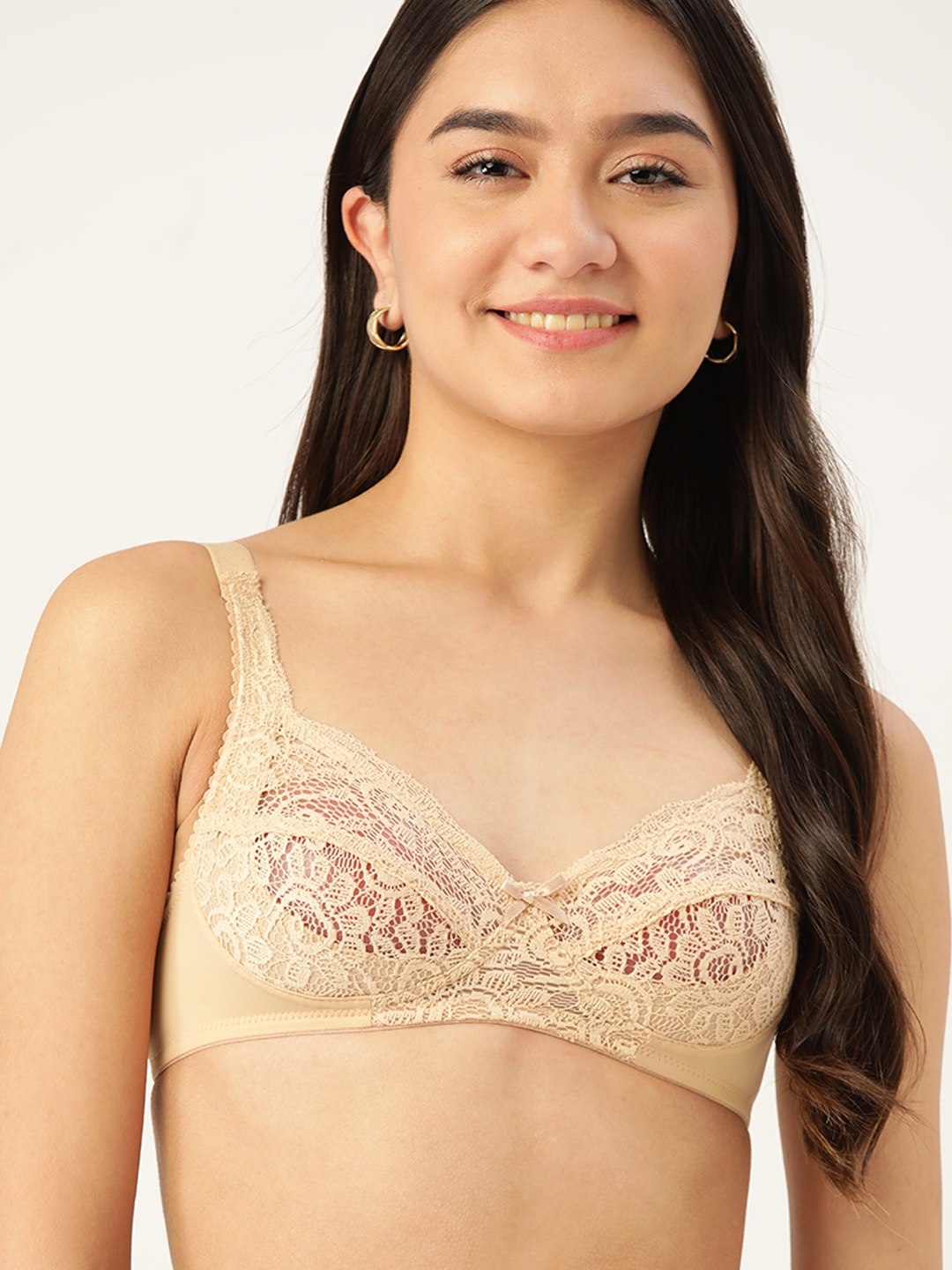 

DressBerry Beige Floral Lace Everyday Bra