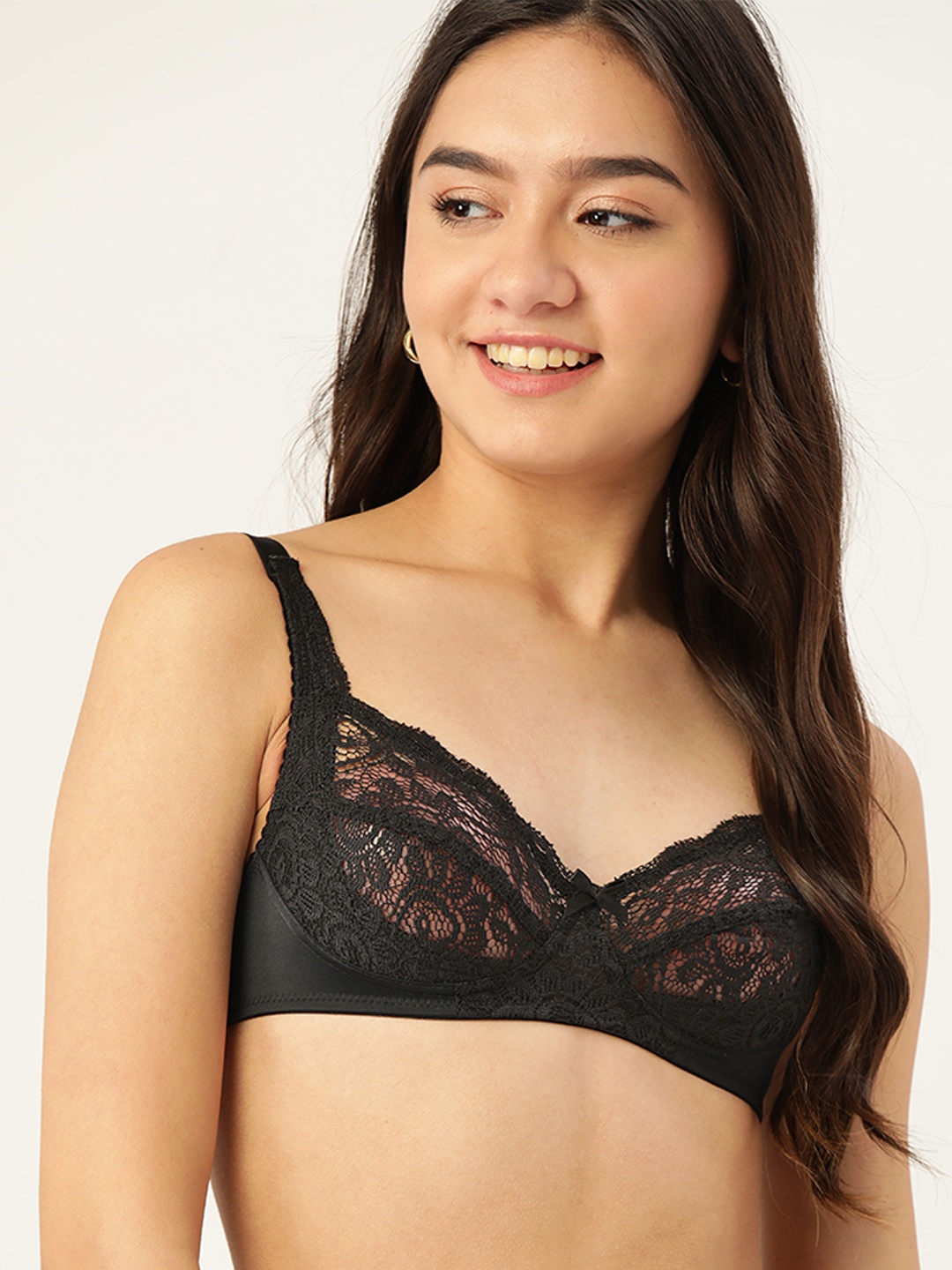 

DressBerry Black Floral Lace Everyday Bra