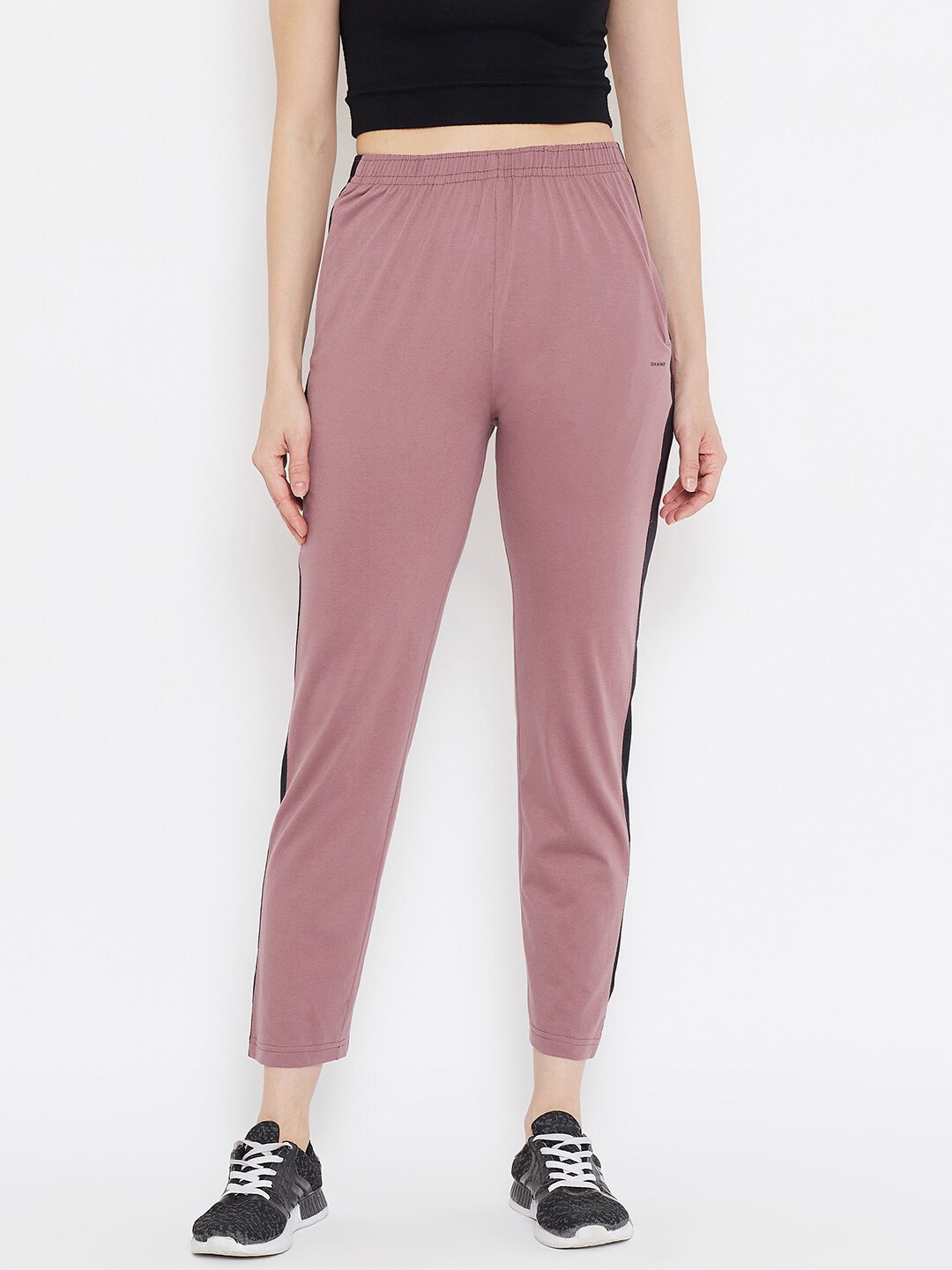 

Okane Women Mauve Solid Cotton Track Pants