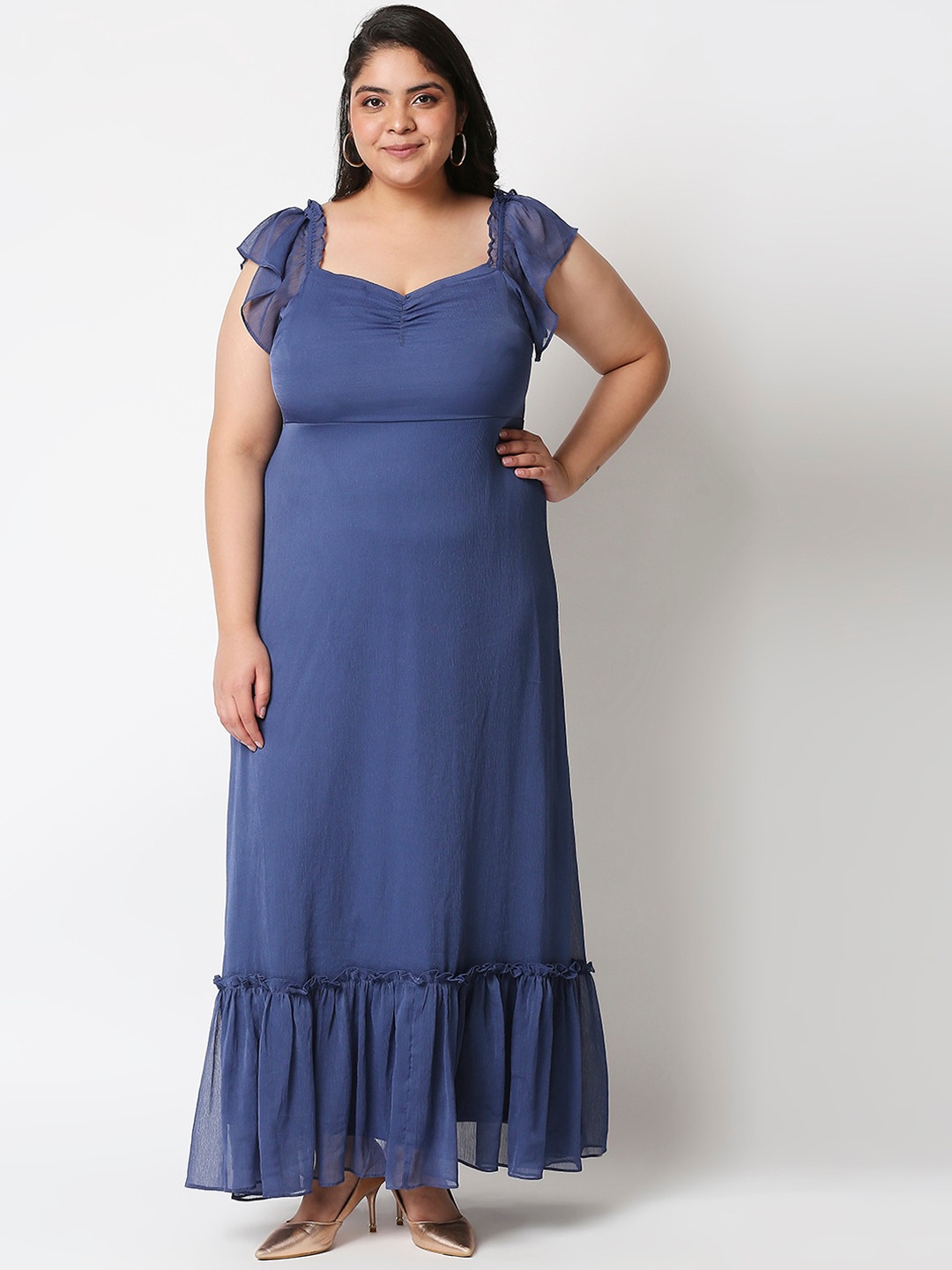 

20Dresses Plus Size Women Blue Chiffon Maxi Dresses