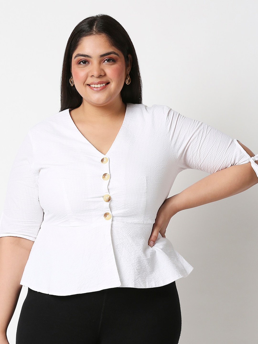 

20Dresses White Peplum Top