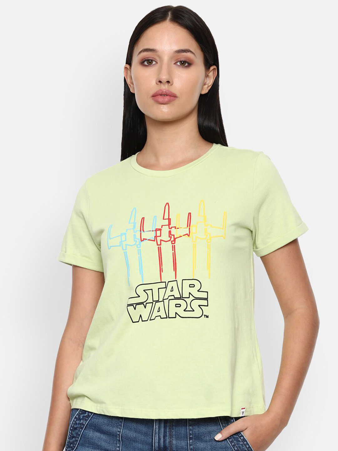 

Van Heusen Woman Green Graphic Printed T-shirt