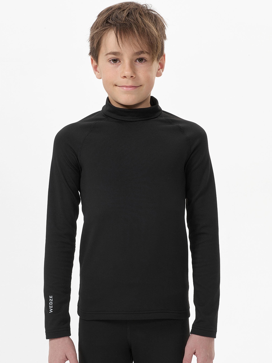 

WEDZE By Decathlon Kids Boys Black Solid Thermal Top
