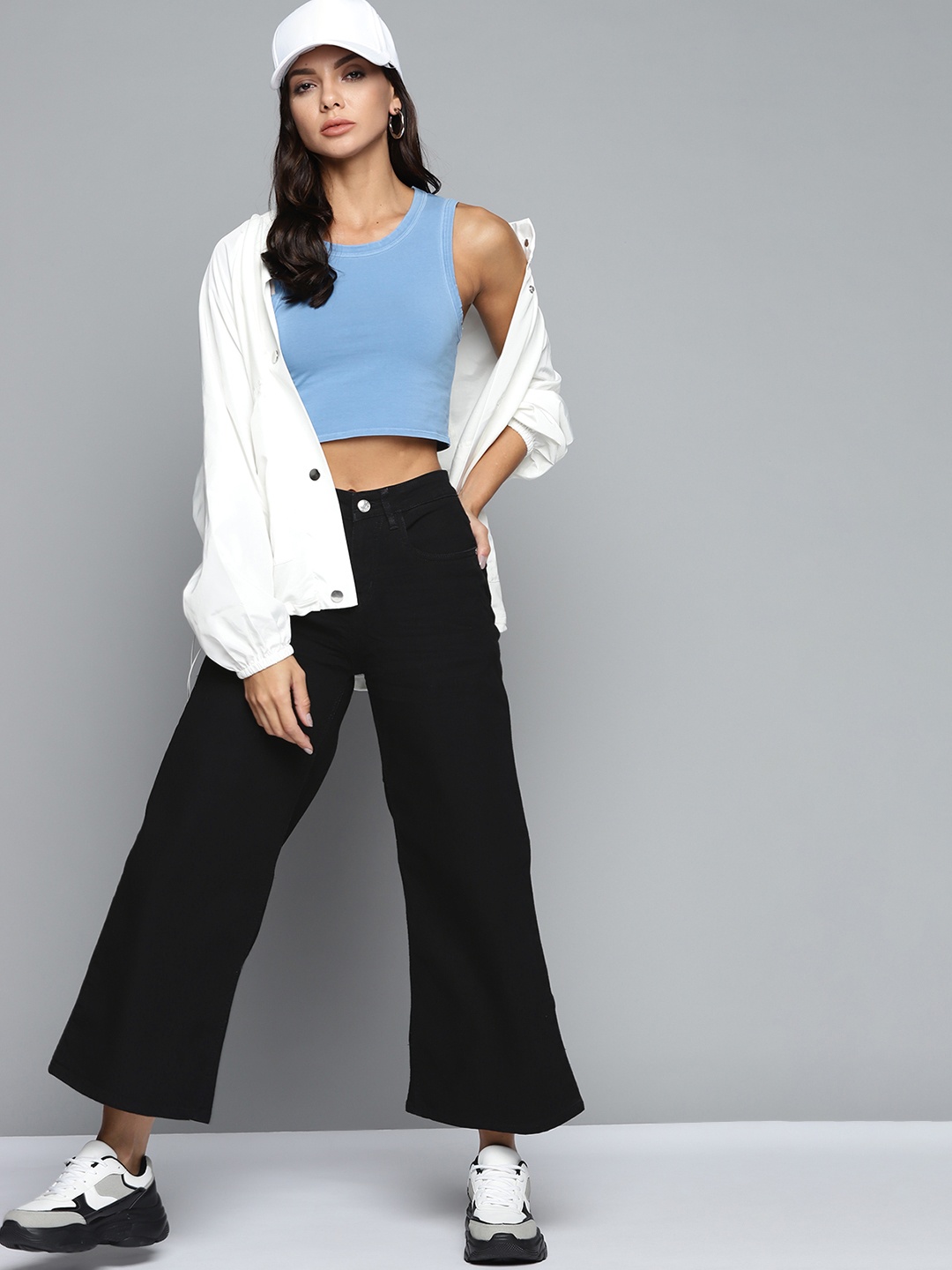 

Harvard Women Black Wide Leg Jeans