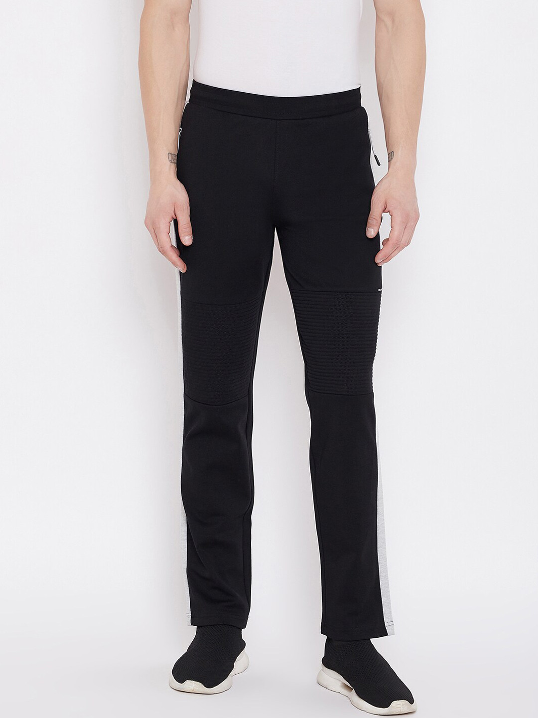 

Okane Men Black Solid Track Pants