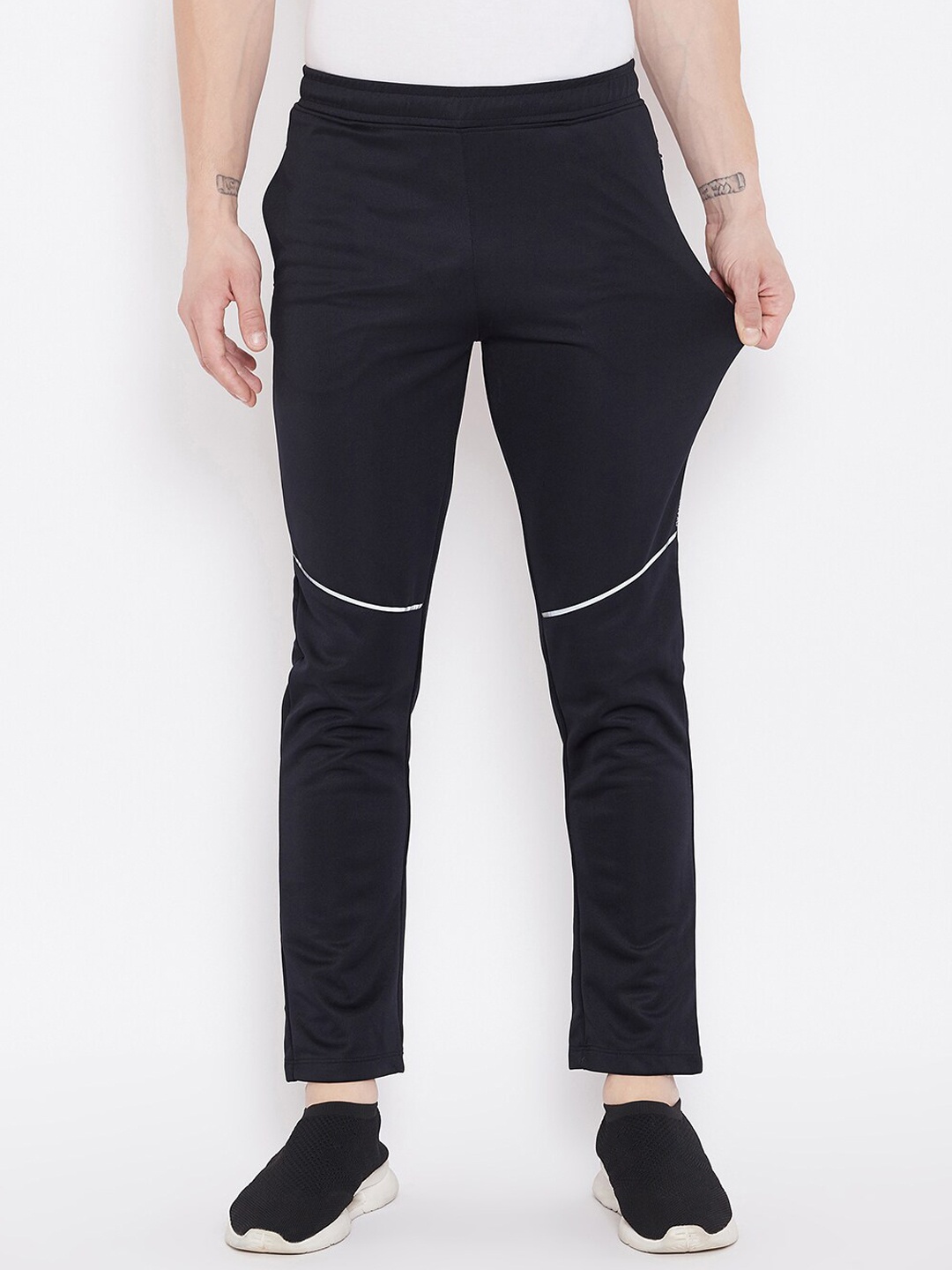 

Okane Men Navy Blue Solid Track Pants