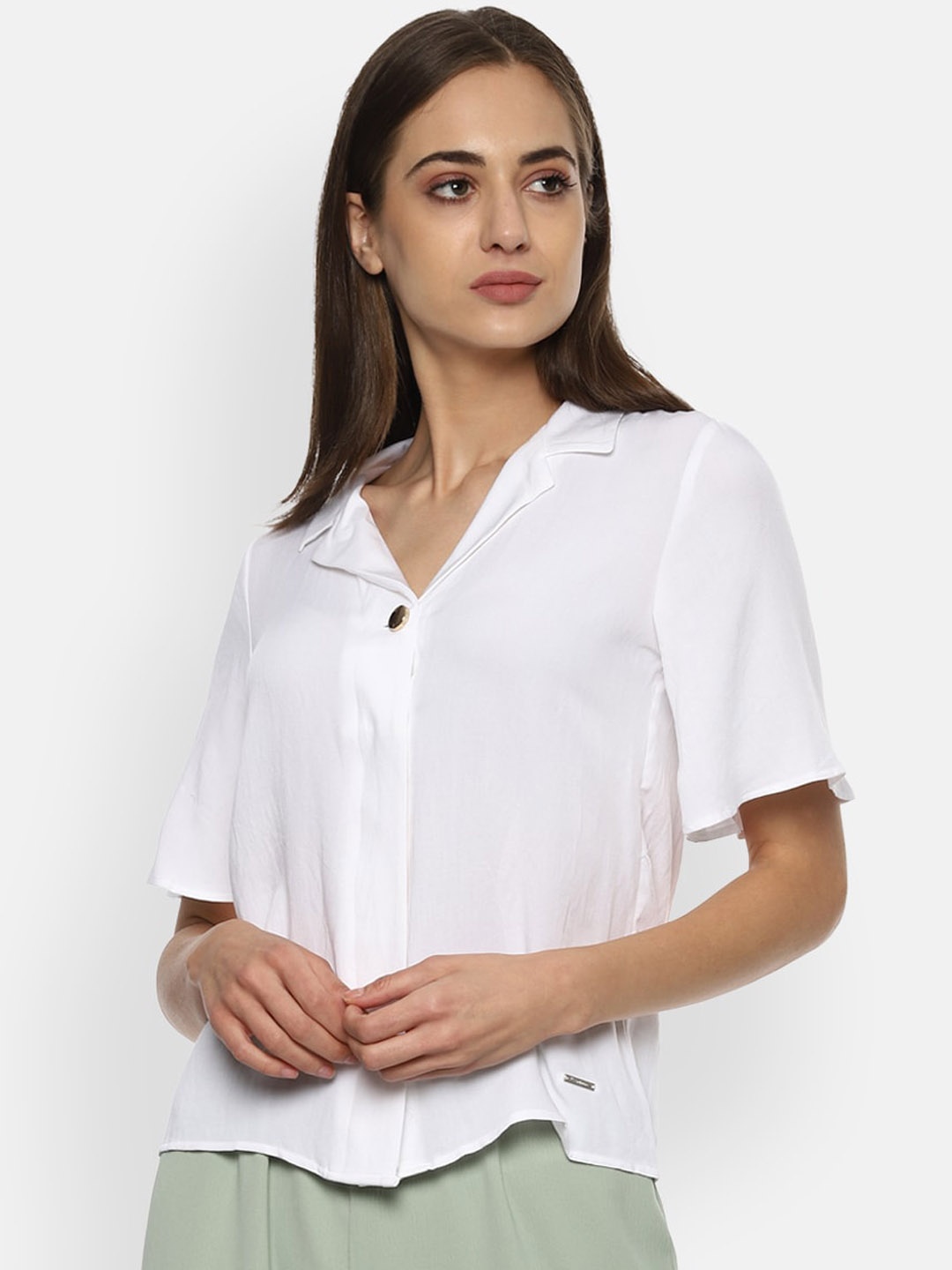 

Van Heusen Woman Women White Casual Shirt