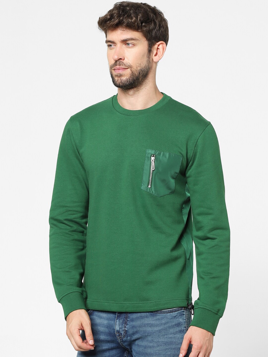 

Celio Men Green Cotton Pullover Sweatshirt