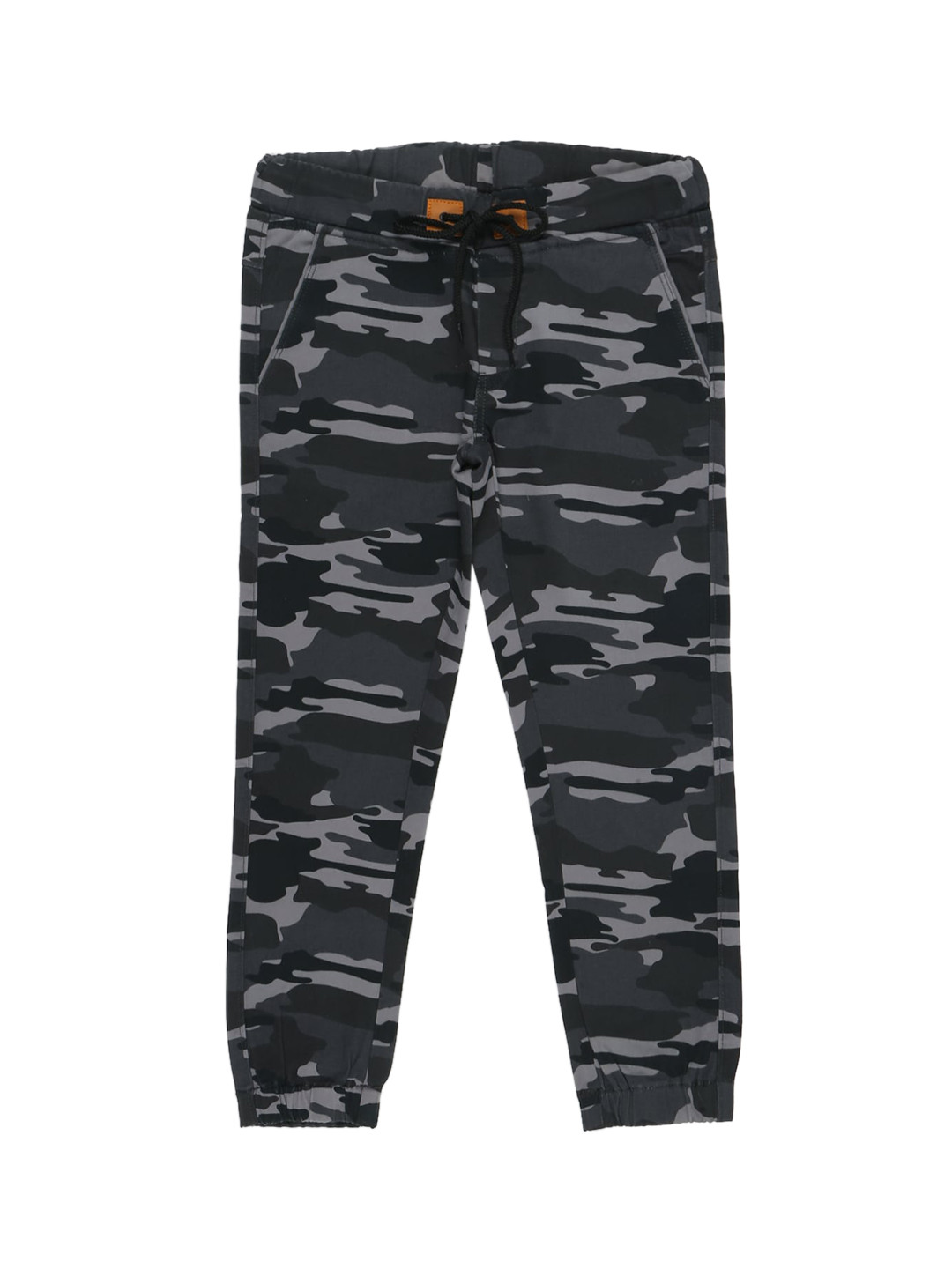 

Urbano Juniors Boys Grey & Black Camouflage Printed Slim Fit Joggers Trousers