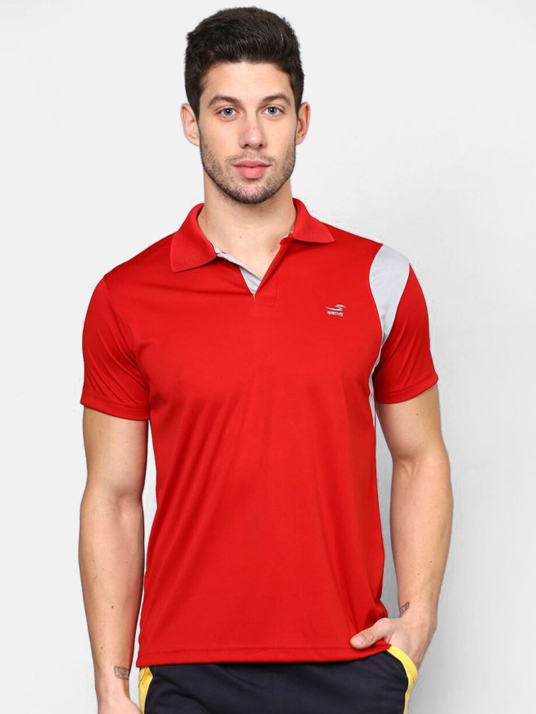 

V2 Value & Variety Men Red Polo Collar Cotton T-shirt