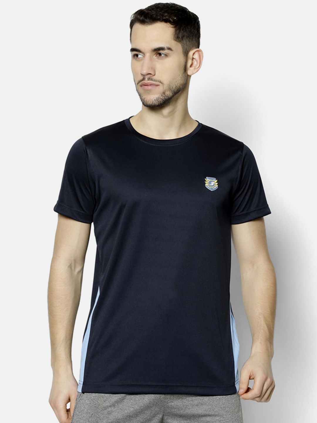 

V2 Value & Variety Men Navy Blue Cotton T-shirt