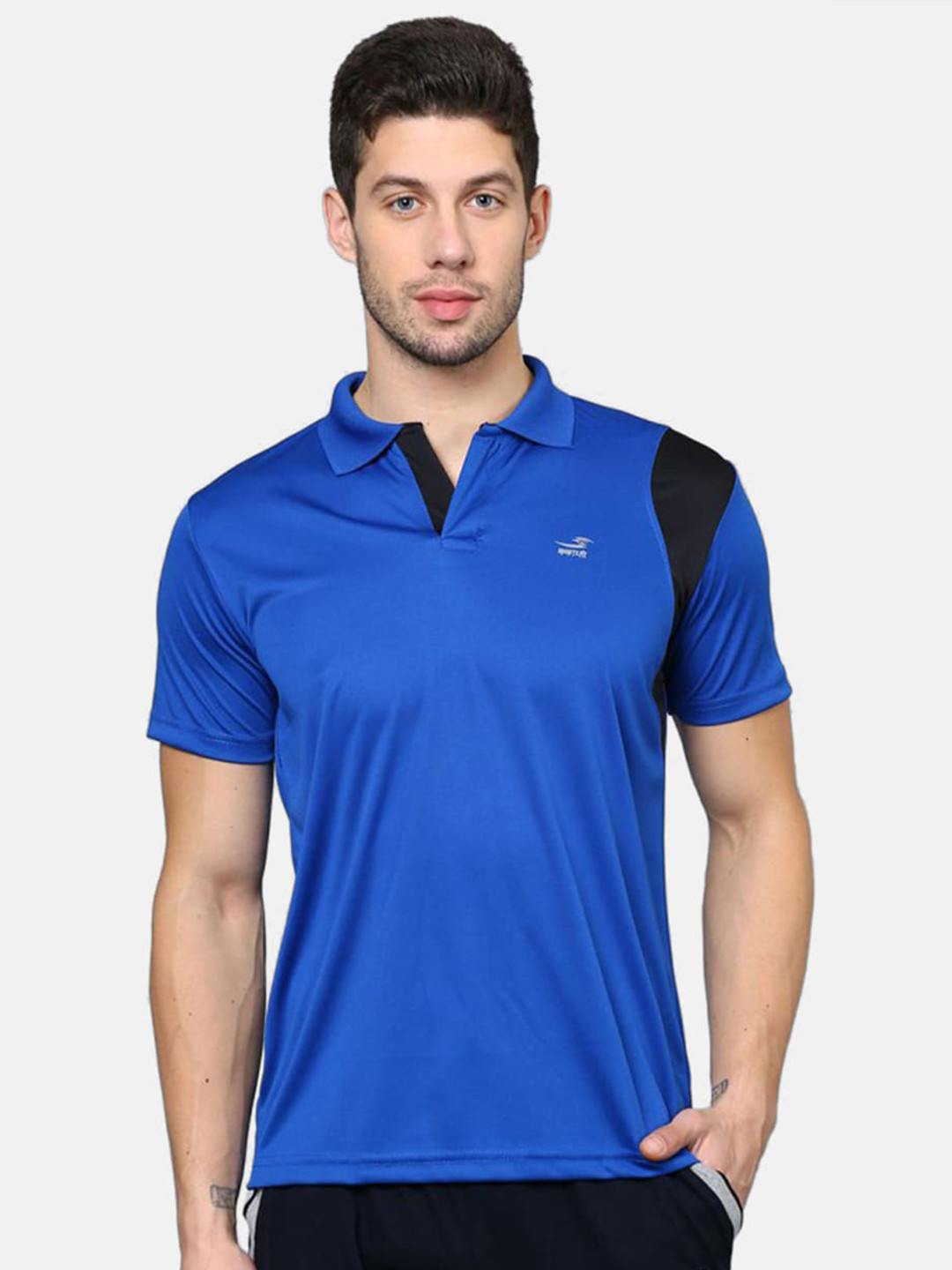

V2 Value & Variety Men Blue Polo Collar Cotton T-shirt