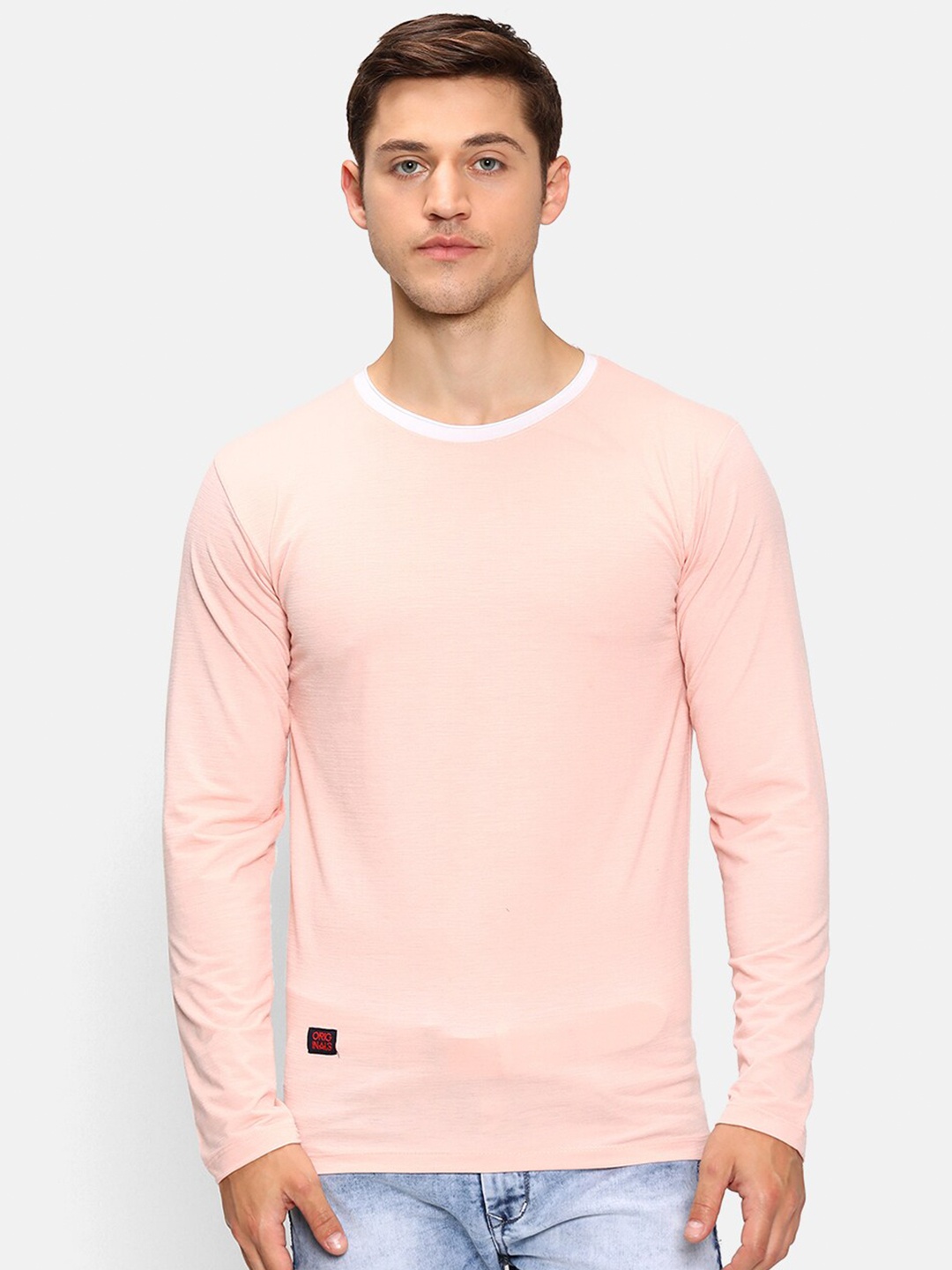 

V2 Value & Variety Men Beige Cotton T-shirt
