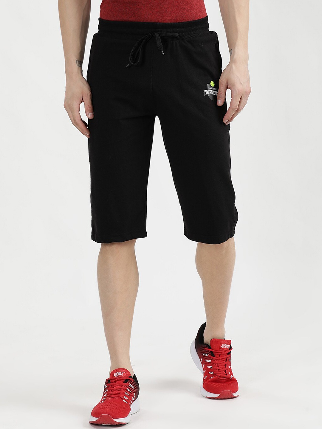 

V2 Value & Variety Men Black Mid-Rise Sports Shorts