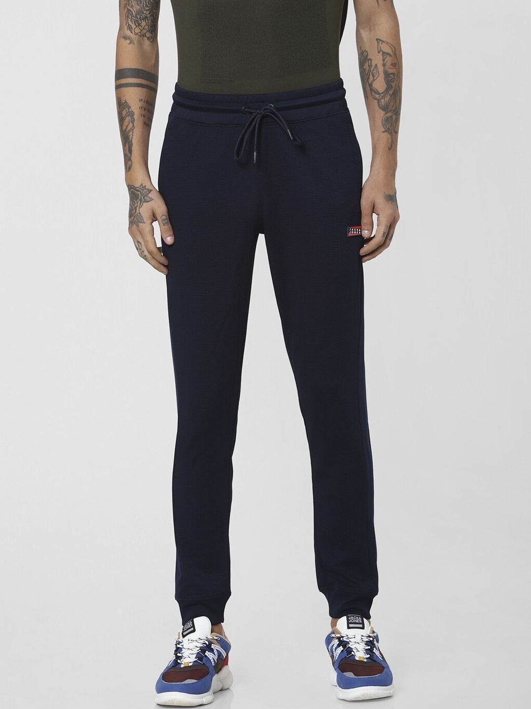 

Jack & Jones Men Navy Blue Straight Fit Joggers