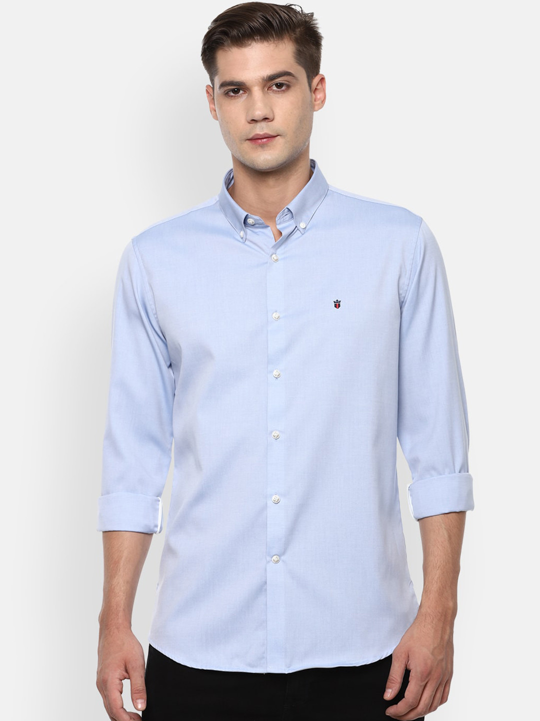 

Louis Philippe Sport Men Blue Slim Fit Button-Down Collar Cotton Casual Shirt