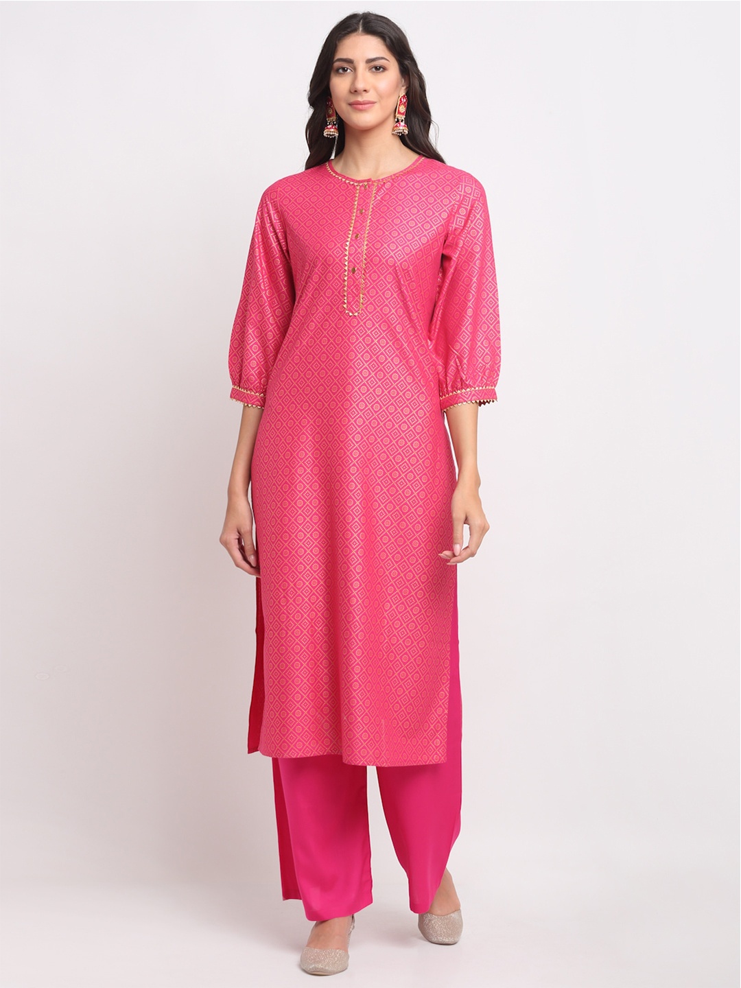 

BLANC9 Women Pink Ethnic Motifs Printed Kurta