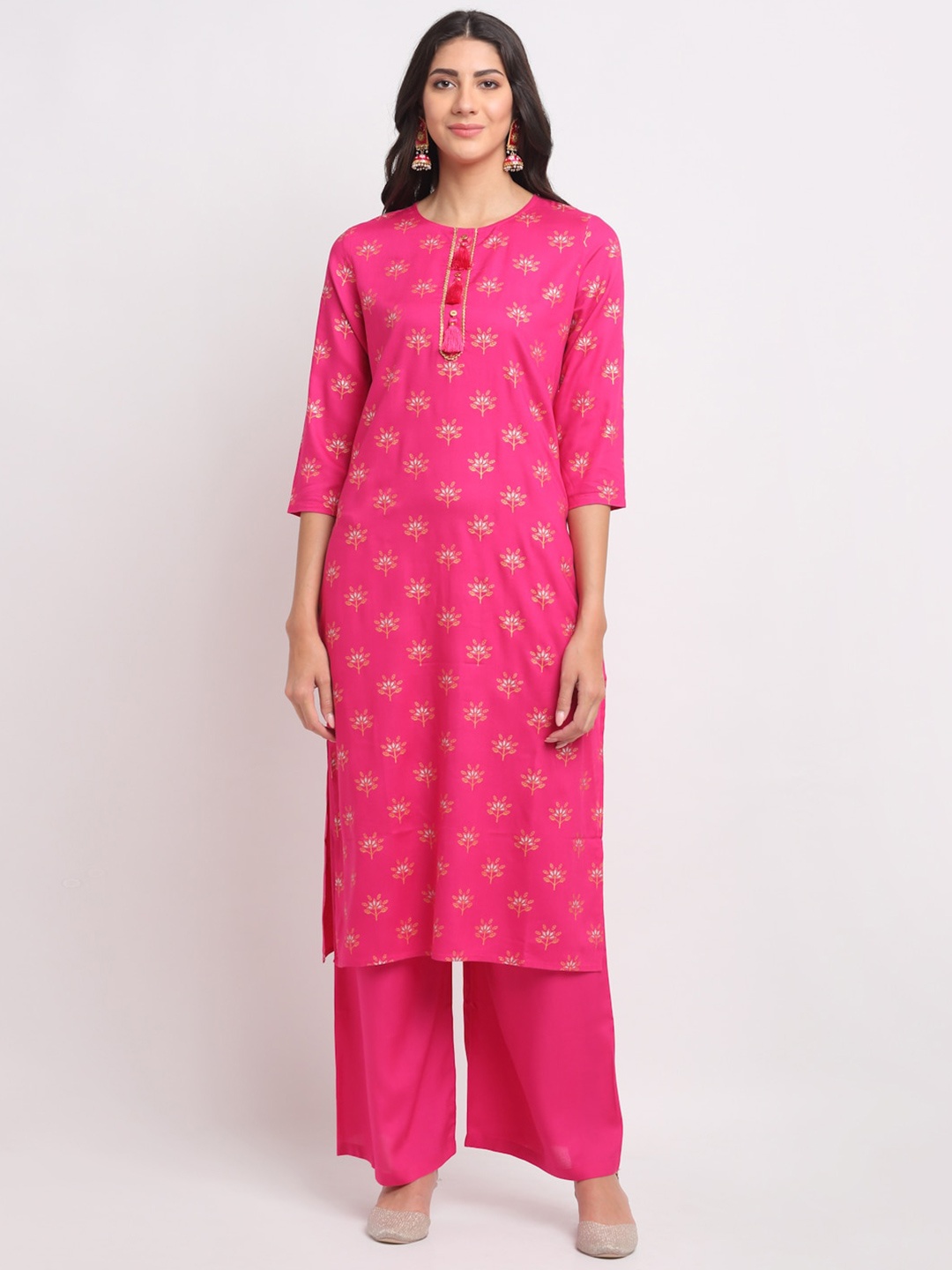 

BLANC9 Women Pink Ethnic Motifs Printed Kurta