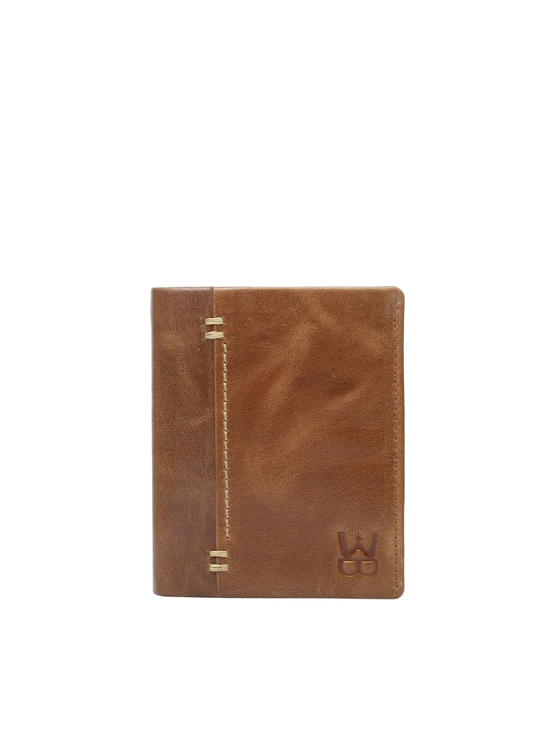 

WELBAWT Men Tan Brown Leather Two Fold Wallet