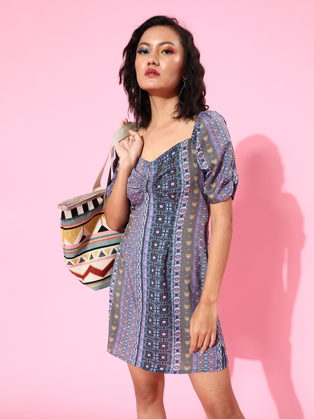 

The Vanca Blue Ethnic Motifs Dress