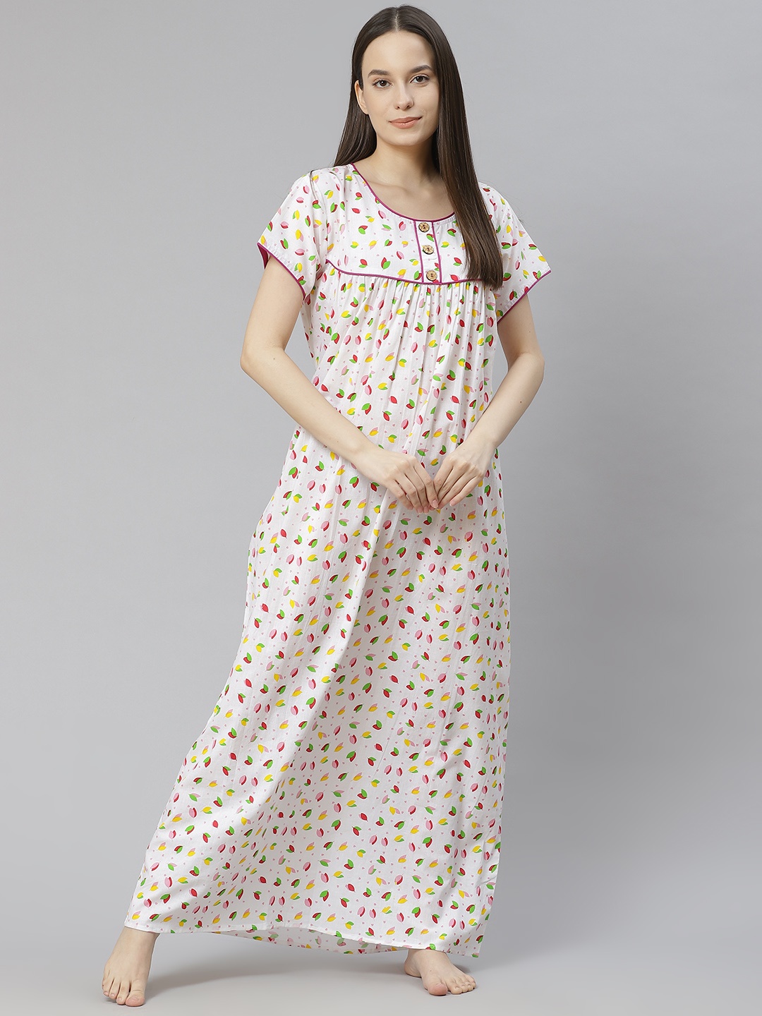 

Vemante White Printed Maxi Nightdress SP18PLLYR