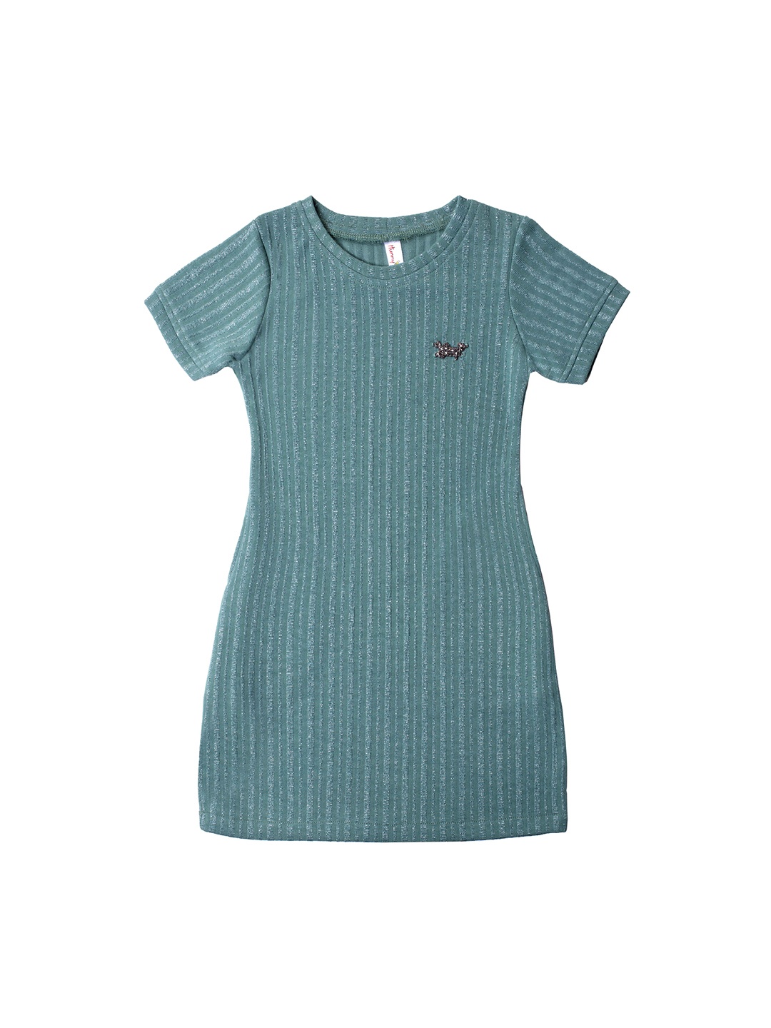 

Hunny Bunny Girls Green Striped A-Line Dress