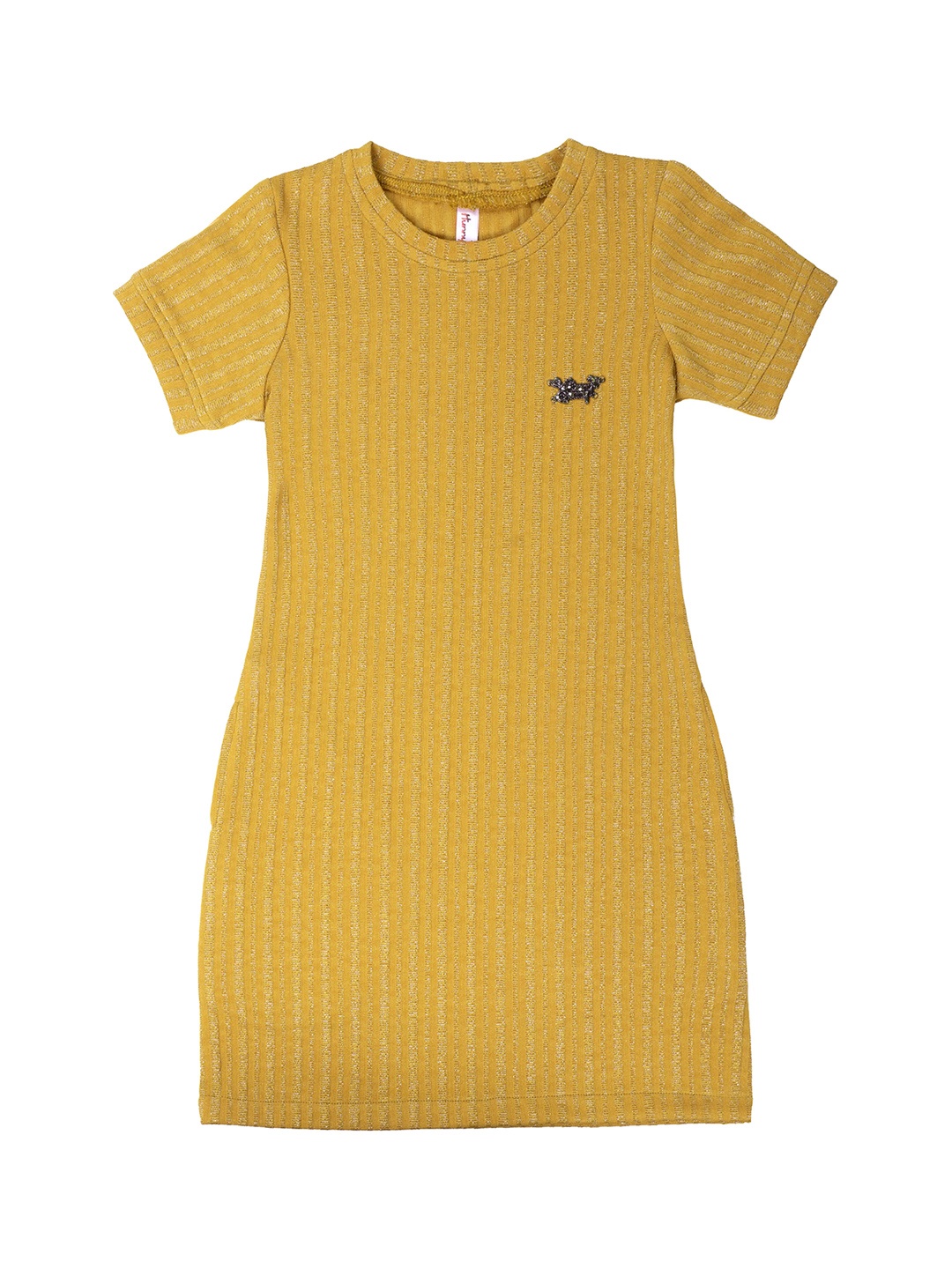 

Hunny Bunny Girls Mustard Yellow Striped T-shirt Dress