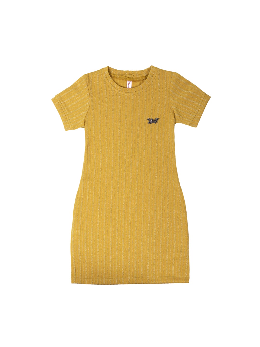 

Hunny Bunny Girls Mustard Yellow Striped T-shirt Dress