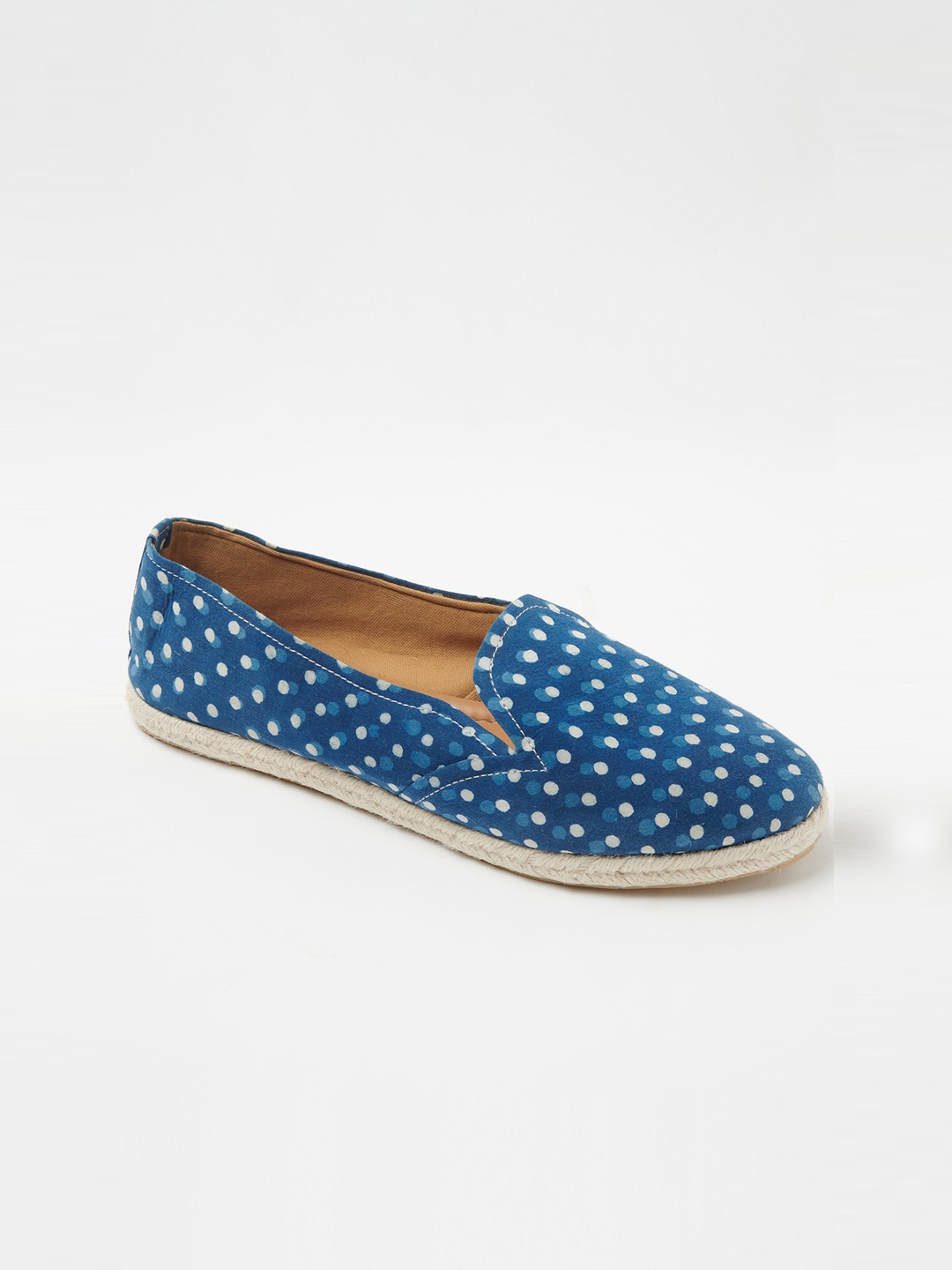

Fabindia Women Blue Polka Dot Printed Slip-On Sneakers