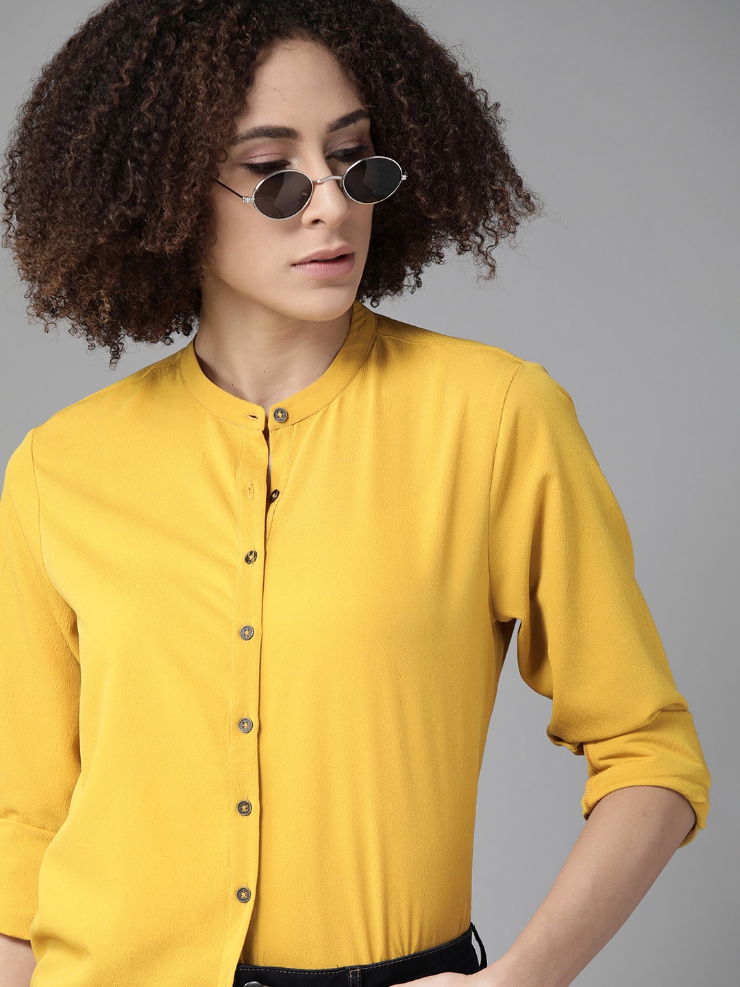 

Roadster Women Mustard Opaque Casual Shirt