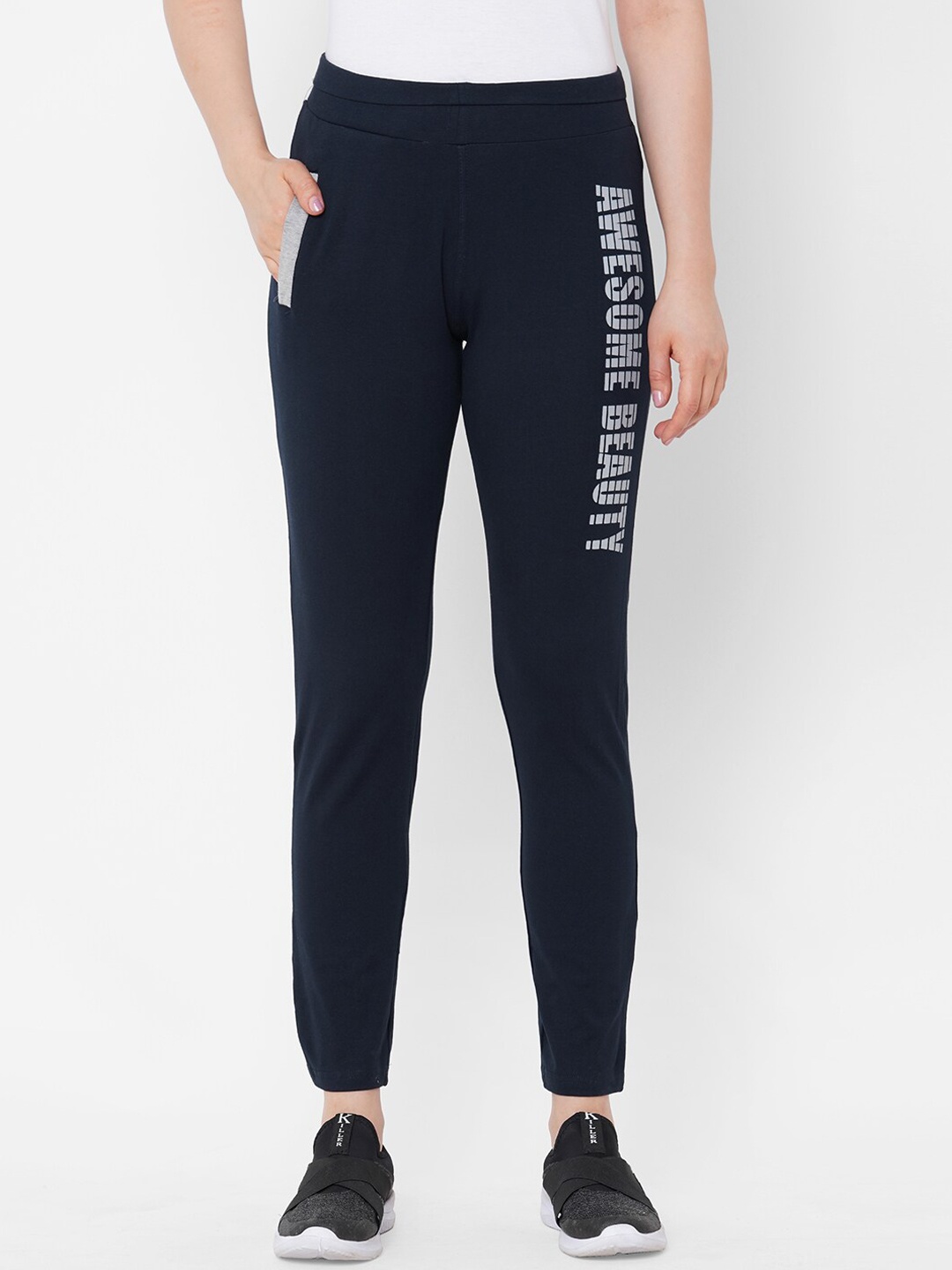 

Sweet Dreams Women Navy Blue Solid Slim-Fit Track Pants