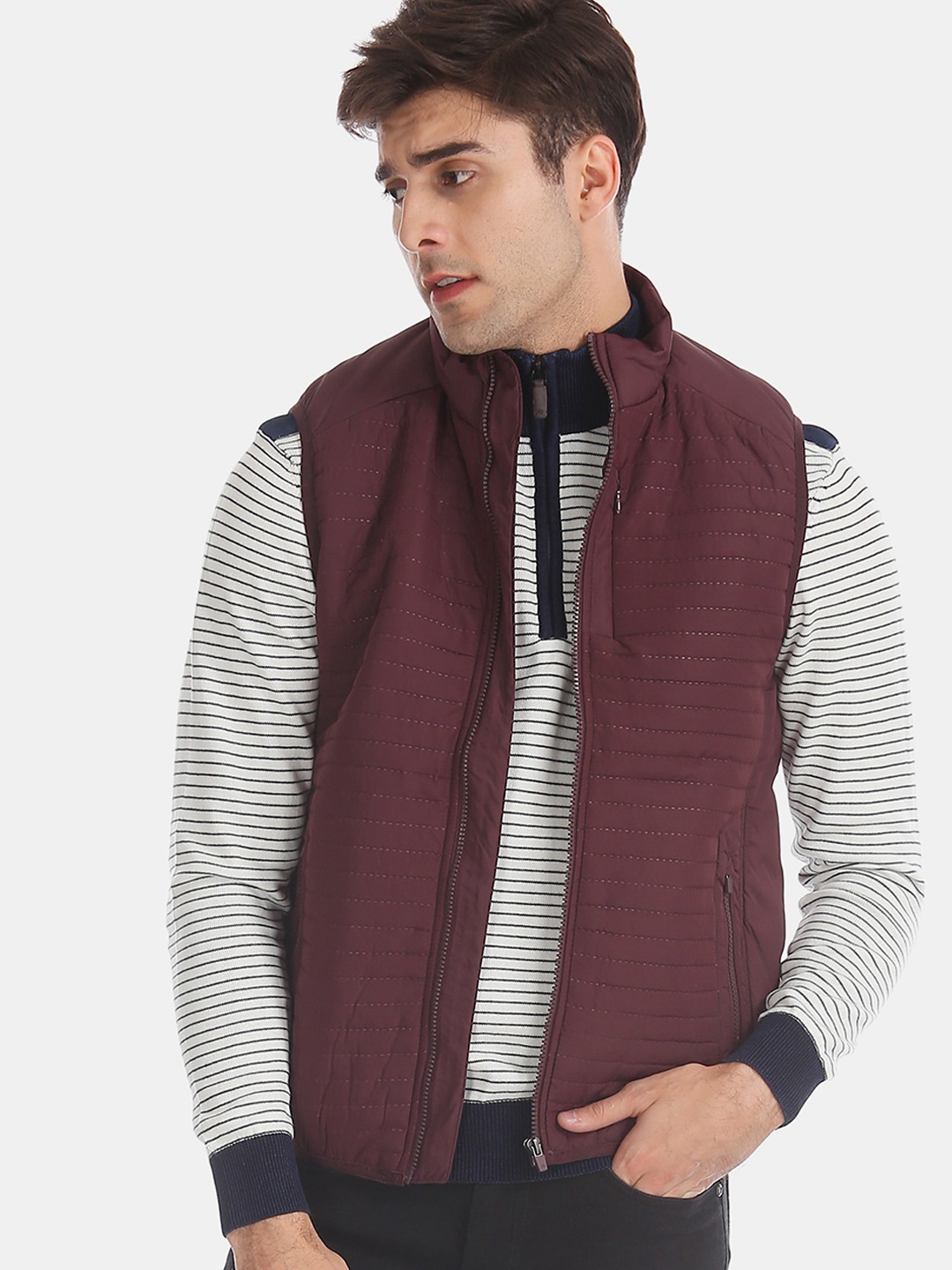

Arrow Sport Men Burgundy Gilet Jacket
